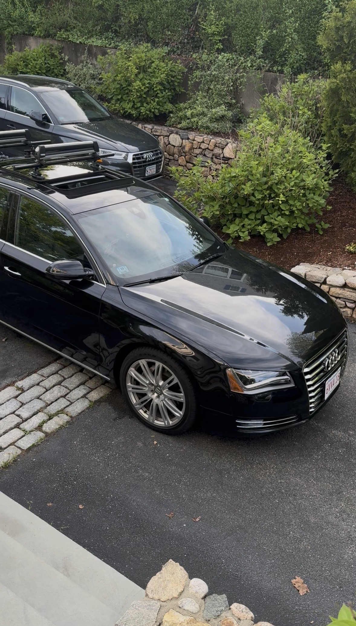 Clean black Audi after exterior detailing