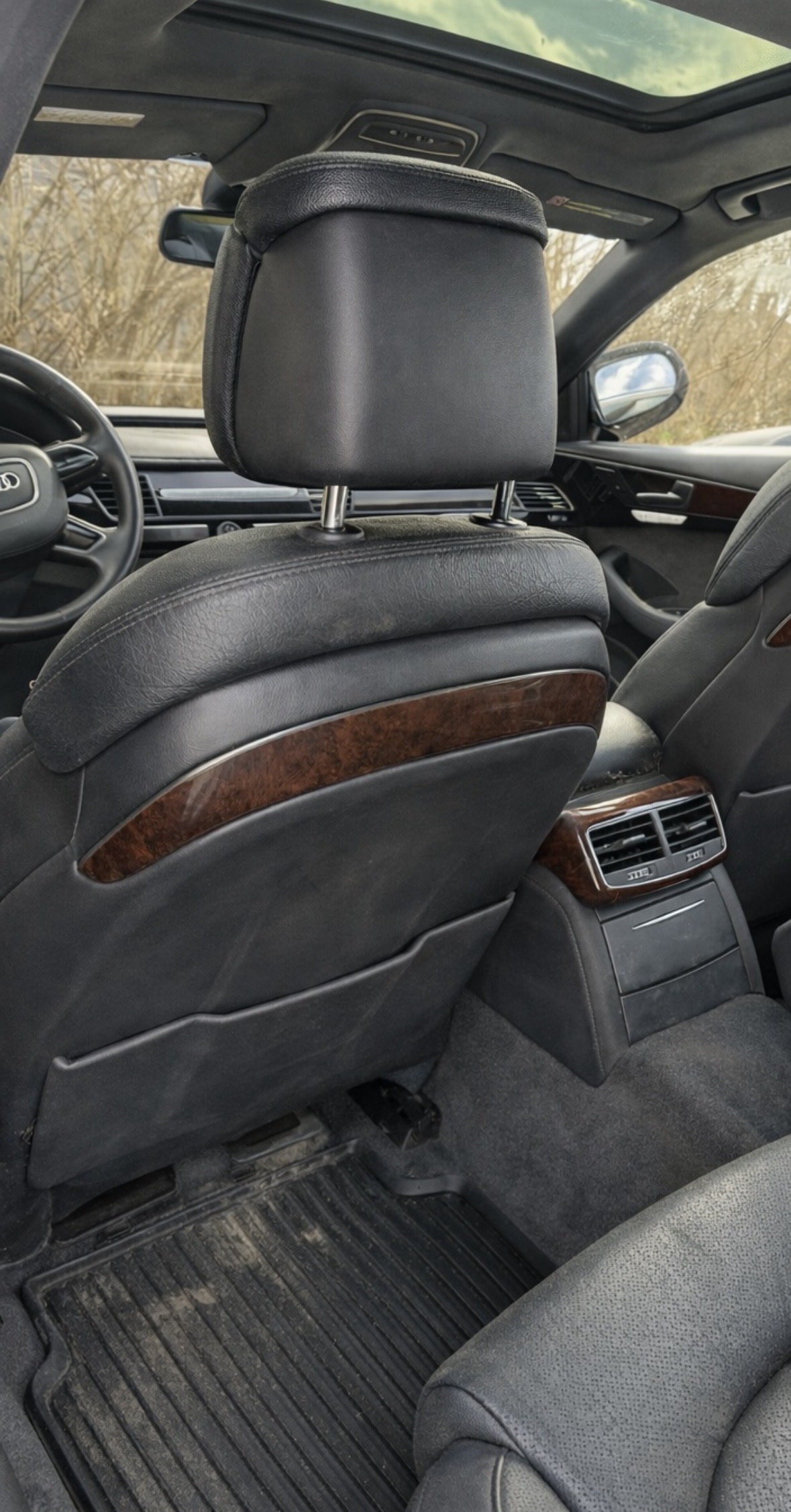 Dirty rear interior before detailing